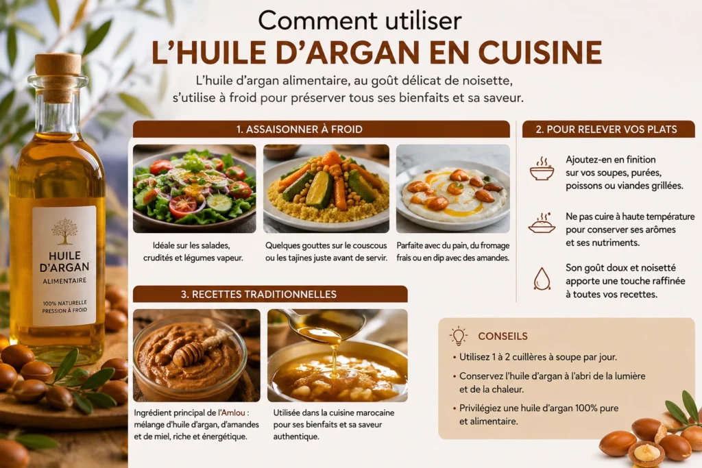 Comment utiliser l’huile d’argan en cuisine