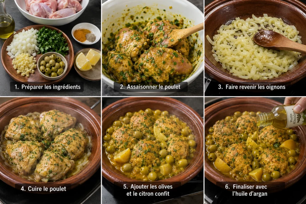 Préparation du tagine au poulet